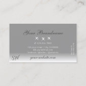 Carte De Visite Luxe Silver Gris Ombre Diamètre étincelant Monogra (Dos)