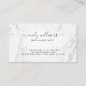 Carte De Visite Luxe Silver & Marble Beauté Eyelash Rendez-vous (Dos)