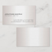 Carte De Visite Luxe simple élégant moderne d'argent à la mode de (Devant / Derrière)