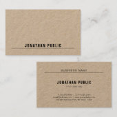 Carte De Visite Luxe simple élégant moderne de modèle de papier (Devant / Derrière)