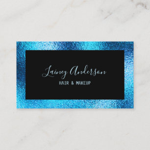 Carte De Visite Luxe simple Fil bleu métallisé