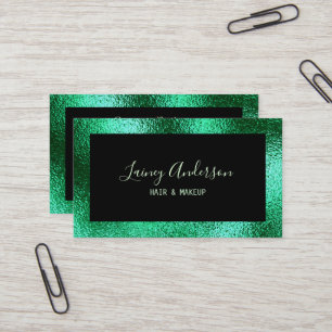 Carte De Visite Luxe simple Fil vert métallisé tendance