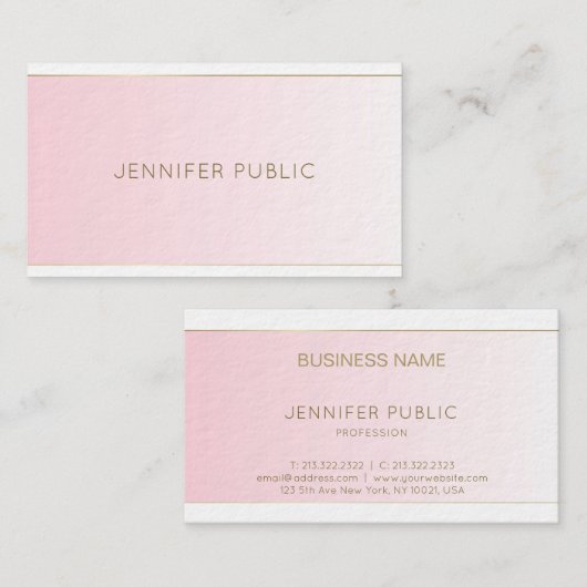 Carte De Visite Luxe simple moderne à la mode de conception (Devant / Derrière)