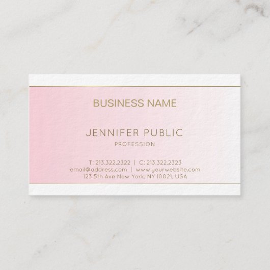 Carte De Visite Luxe simple moderne à la mode de conception (Dos)