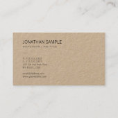 Carte De Visite Luxe simple professionnel Brown à la mode de (Dos)