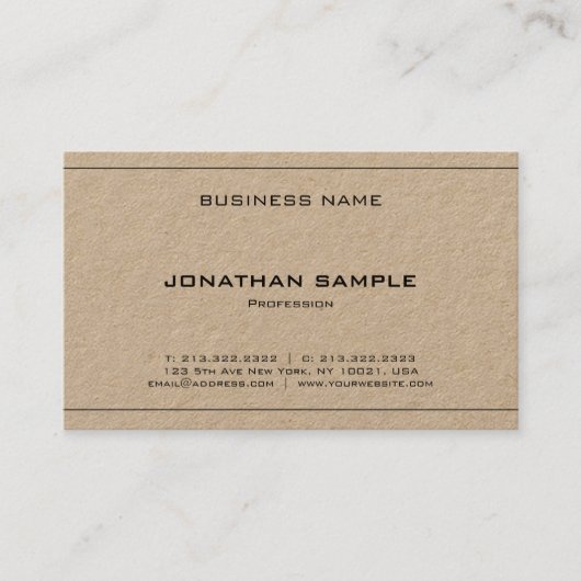 Carte De Visite Luxe simple professionnel élégant simple moderne (Devant)