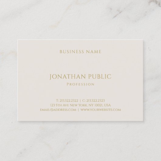 Carte De Visite Luxe simple professionnel moderne à la mode de (Dos)