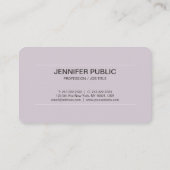 Carte De Visite Luxe Soie Design moderne violet élégant soie (Dos)