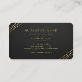 Carte De Visite Luxe Sombre Golden Monogram Professionnel (Dos)