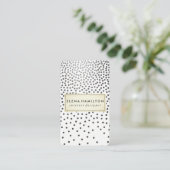 Carte De Visite Luxe Speckled Motif noir et blanc (Debout devant)