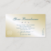 Carte De Visite Luxe Turquoise or Beige Sparkling Diamonds Ajouter (Dos)