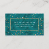 Carte De Visite Luxe Turquoise sous-marin | Coquillages d'or Green (Dos)