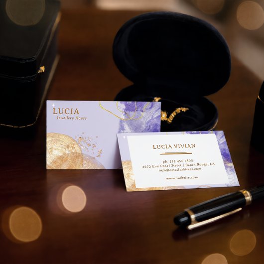 Carte de visite Luxe Univers Pourpre Doré
