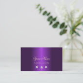 Carte De Visite Luxe violet Rose or étincelant Diamants Luxe Glam (Debout devant)