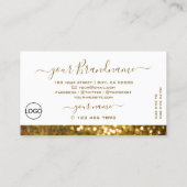 Carte De Visite Luxe White Gold Sparkle Parties scintillant élégan (Dos)