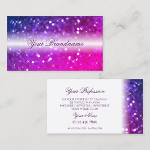 Carte De Visite Luxe White Pink Purple Parties scintillant Étincel