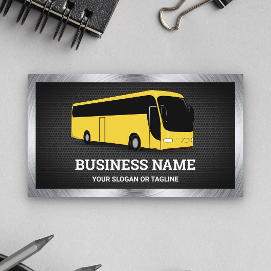 Carte De Visite Luxe Yellow Bus Visites Agent Voyage