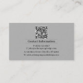 Carte de visite luxueuse abstraite grise cendrée (Dos)