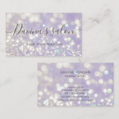 Carte de visite luxueuse cristal pastel bokeh (Devant / Derrière)