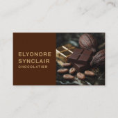 Carte de visite luxueuse marron beige Chocolatier (Devant)