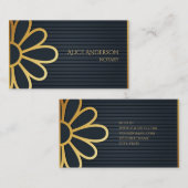 Carte de visite luxueuse noire or élégante notaire (Devant / Derrière)