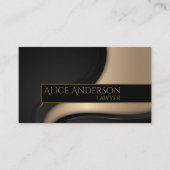 Carte de visite luxueuse or noir élégante avocat (Devant)