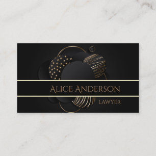 Carte de visite luxueuse or noir élégante avocat