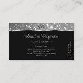Carte De Visite Luxueuse Parties scintillant Argent Étoiles Lumine (Dos)