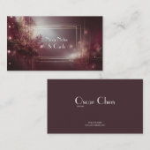 Carte De Visite Luxueuse Parties scintillant Botanique Moderne Bou (Devant / Derrière)