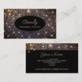 Carte De Visite Luxueuse Parties scintillant d'or Lumineuse Style  (Devant / Derrière)