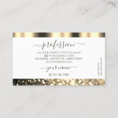 Carte De Visite Luxueuse Parties scintillant dorée blanche brillan (Dos)