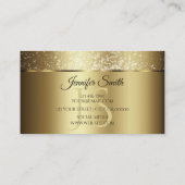 Carte De Visite Luxueuse Parties scintillant dorée et Monogram Chi (Dos)