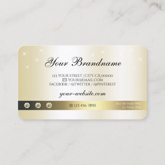 Carte De Visite Luxueuse Parties scintillant Or Étoiles Étincelant (Dos)