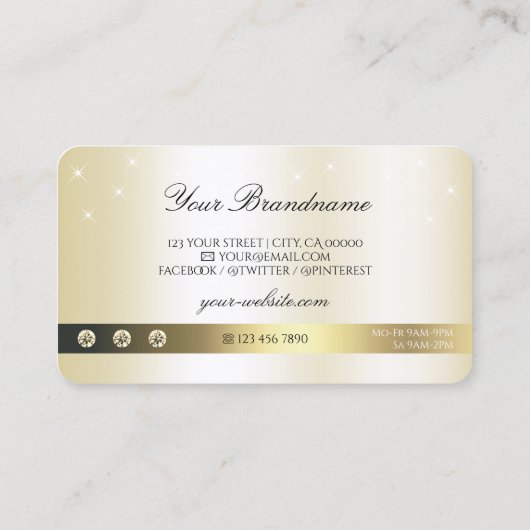 Carte De Visite Luxueuse Parties scintillant Or Étoiles Étincelant (Dos)