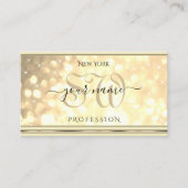 Carte De Visite Luxueuse Parties scintillant Or Étoiles Initiales  (Devant)