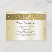 Carte De Visite Luxueuse Parties scintillant Or Sparkle Diamonds I (Dos)