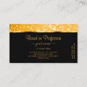 Carte De Visite Luxueuse Parties scintillant orange Lumineuses éto (Dos)