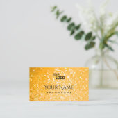 Carte De Visite Luxueuse Parties scintillant orange Lumineuses éto (Debout devant)