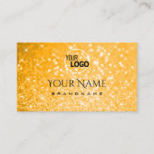 Carte De Visite Luxueuse Parties scintillant orange Lumineuses éto (Devant)