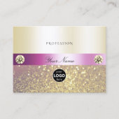 Carte De Visite Luxueuse Parties scintillant rose et or brillant a (Devant)
