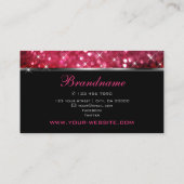 Carte De Visite Luxueuse Parties scintillant rose Étoiles lumineus (Dos)