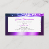 Carte De Visite Luxueuse Parties scintillant rose violet blanc ave (Dos)