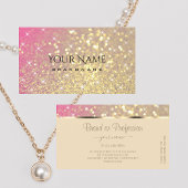 Carte De Visite Luxueuse Parties scintillant violet rose or Étoile