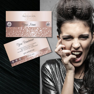 Carte De Visite Luxueuse Rose Gold Sparkling Parties scintillant e