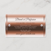 Carte De Visite Luxueuse Rose   Parties scintillant or avec diaman (Dos)