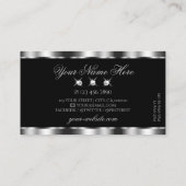 Carte De Visite Luxueux bijoux argenté noir brillant (Dos)