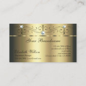 Carte De Visite Luxueux bijoux en or broché Ajouter Logo Glamour (Dos)