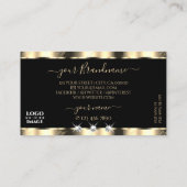 Carte De Visite Luxueux bijoux en or noir parkle avec logo (Dos)