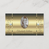 Carte De Visite Luxueux bijoux en or Squiggled Ajouter Foto Glamou (Devant)