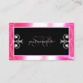 Carte De Visite Luxueux Bijoux en rose noir ornementaux Initiales (Devant)